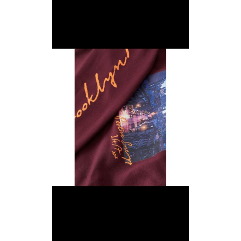 hoodie H&M NYC Brooklyn maroon