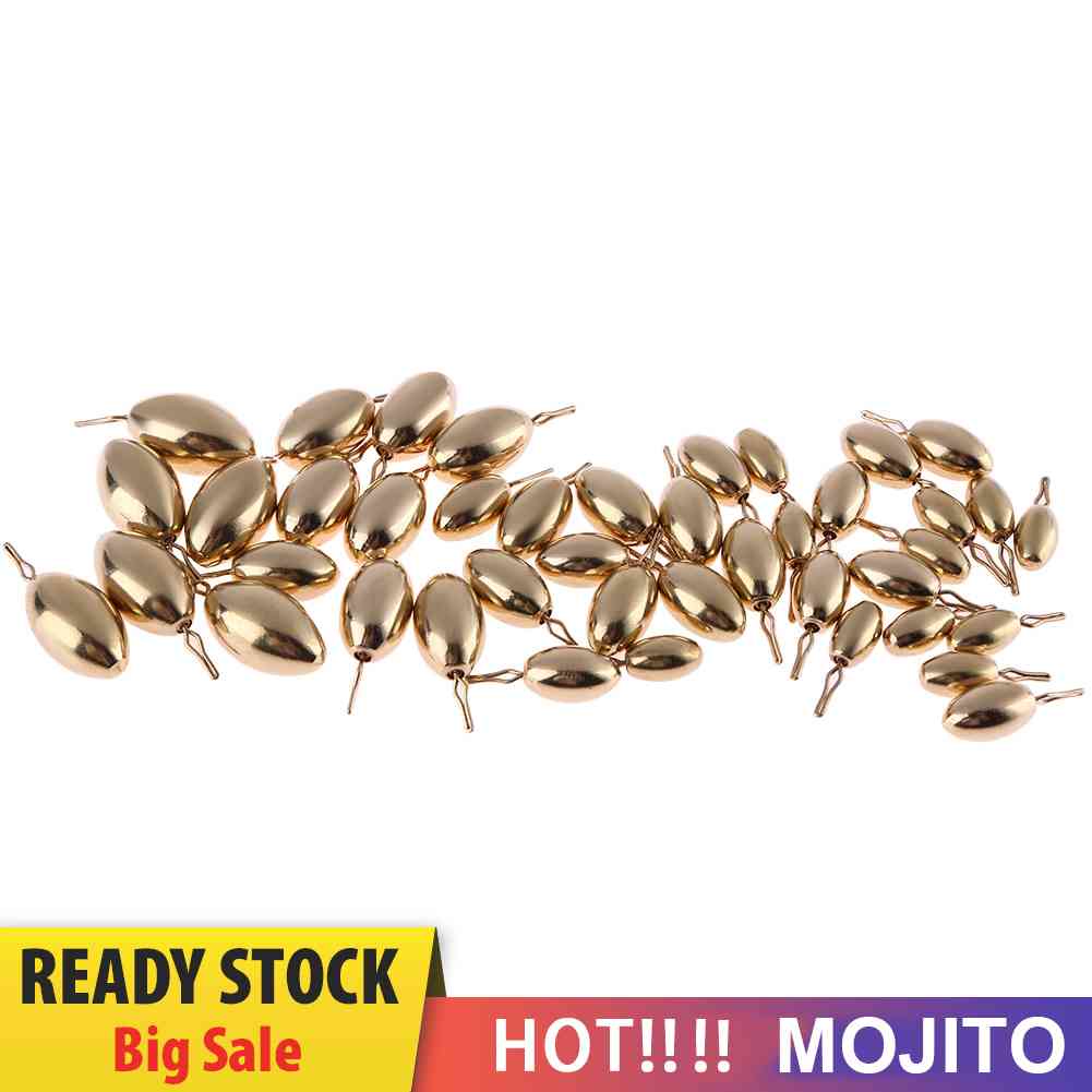 42pcs Pemberat Pancing Bentuk Oval Bahan Tembaga 1.8g 3.5g 5g 7g 10g