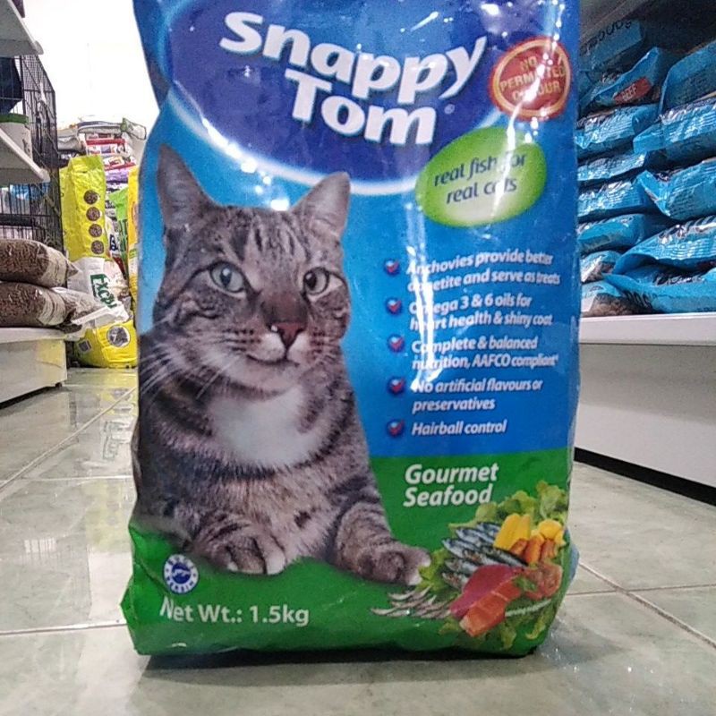 makanan kucing Snappy Tom Gourmet Seafood 1,5 kg