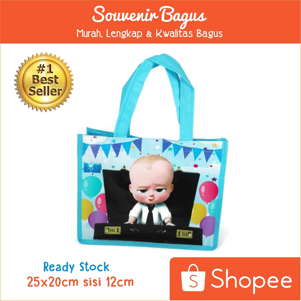 TERLARIS  Tas Ultah Boss Baby / Goodie Bag Hampers Tas Ulang Tahun Boss Baby One Month Termurah