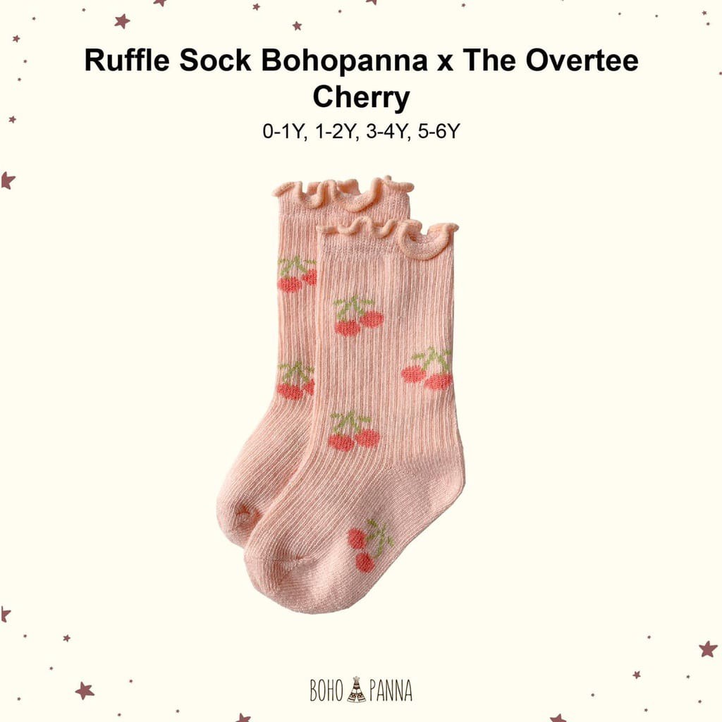 BOHOPANNA Ruffle Sock - X The Overtee - Kaos Kaki Anak Perempuan 1-2 Y