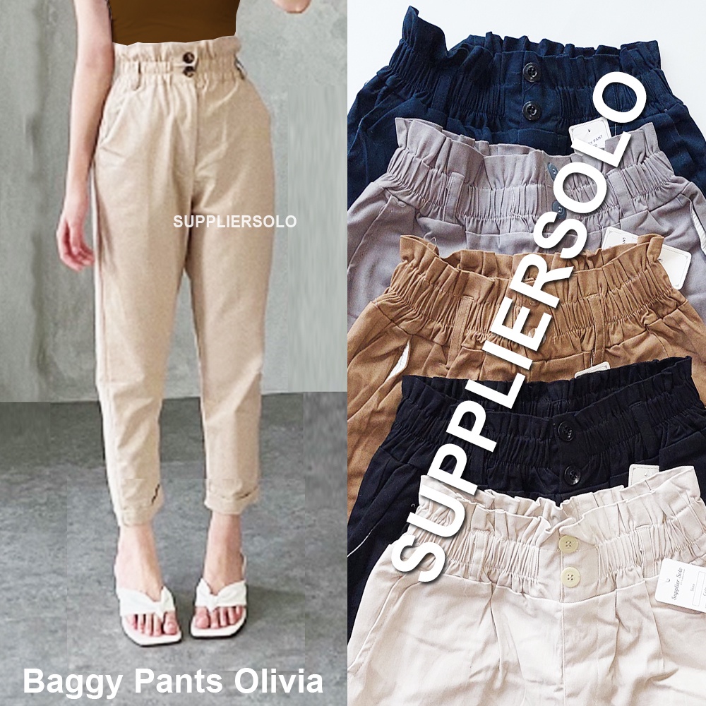 CELANA PANJANG WANITA BAGGY OLIVIA JUMBO TWILL MELAR