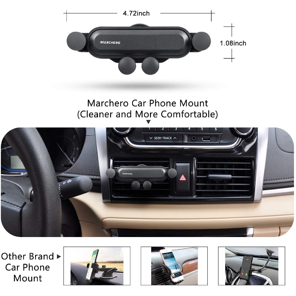 Universal Auto Grip Car Phone Mount Holder Gravity Air Vent Car Auto Clamping Stand