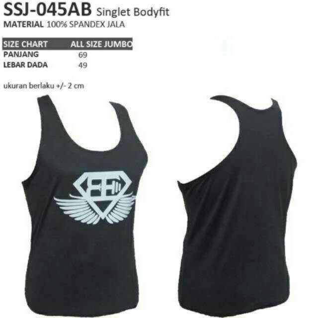 Singlet sport fitness bodyfit big size abu