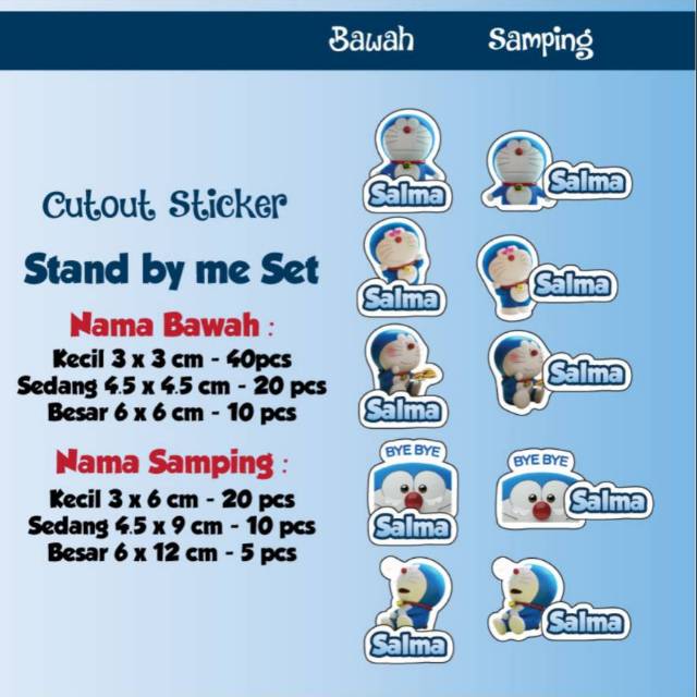 

Label Nama Cut Out Stand by Me Waterproof
