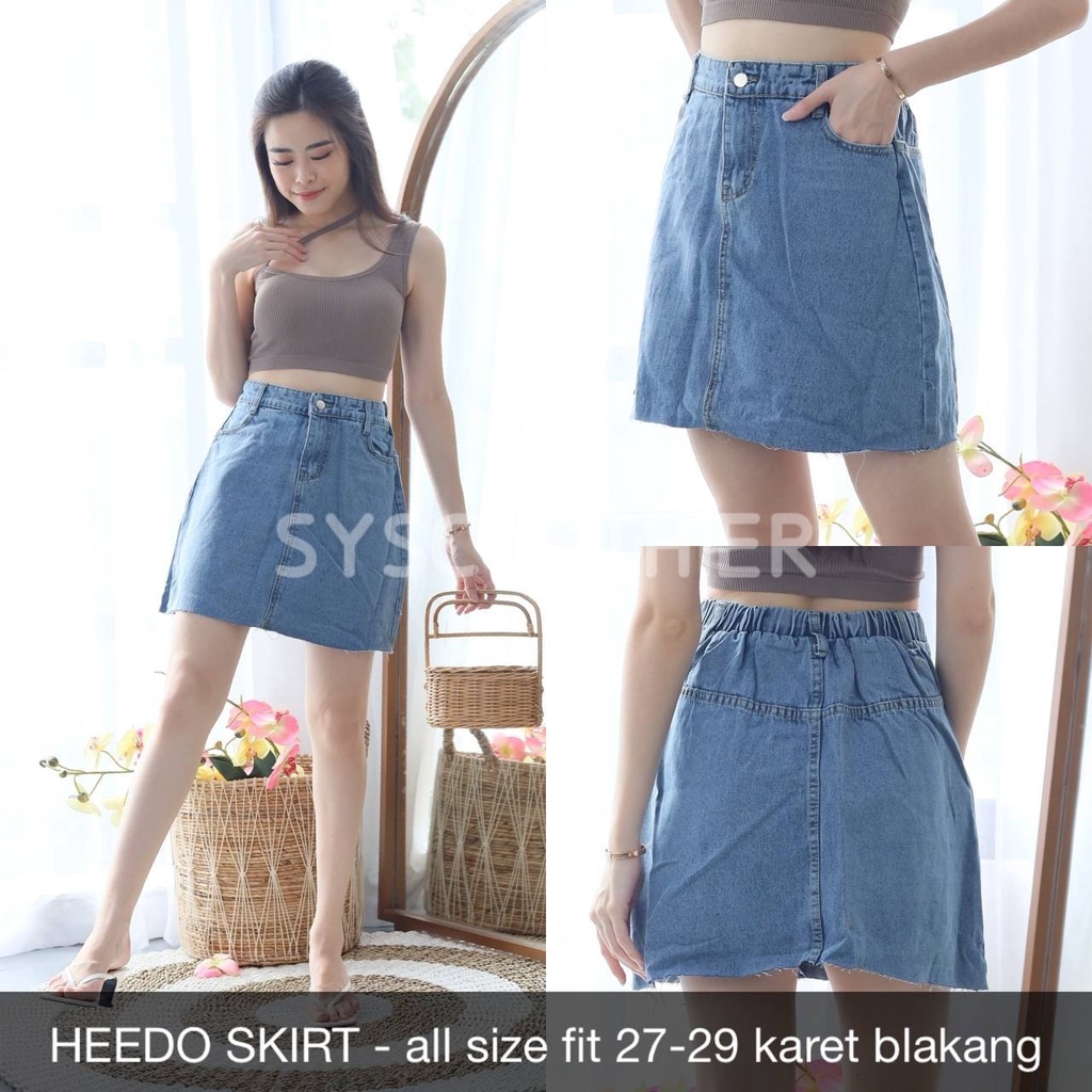 ROK JEANS WANITA HEEDO SKIRT IMPORT