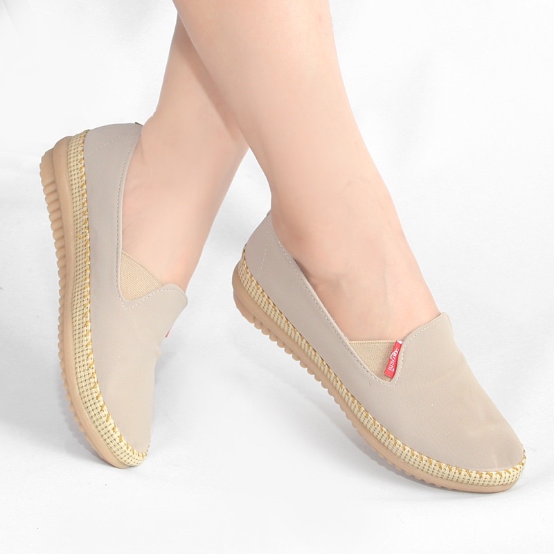 SEPATU WANITA FLATSHOES RAJUT POLOS FLAT TEPLEK CASUAL SPATU CEWEK FLAT SHOES SLIPON PEREMPUAN IBU SLIP ON CEWE M07-4