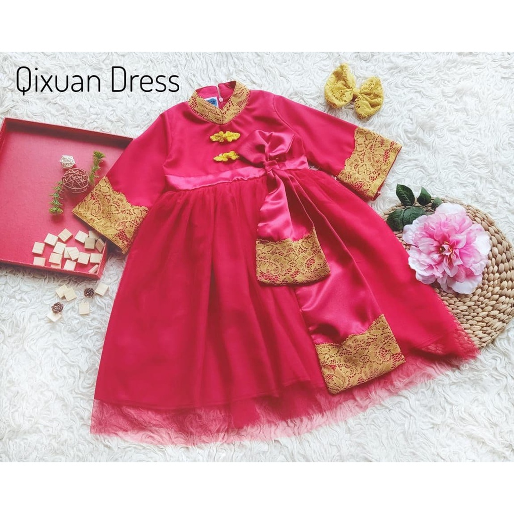 Qixuan Dress/Dres Brukat Anak dan Dewasa/Baju Vestival Cina/Kostum Cina Cewek
