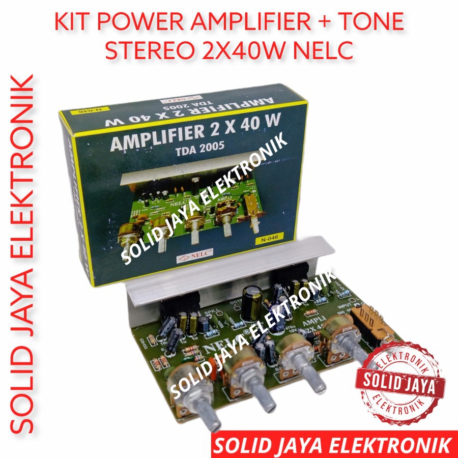 KIT POWER STEREO 80W 12V AKI ACCU TDA2005 PLUS TONE CONTROL LOUDNES LOUDNESS 12 VOLT NELC N-046 N046