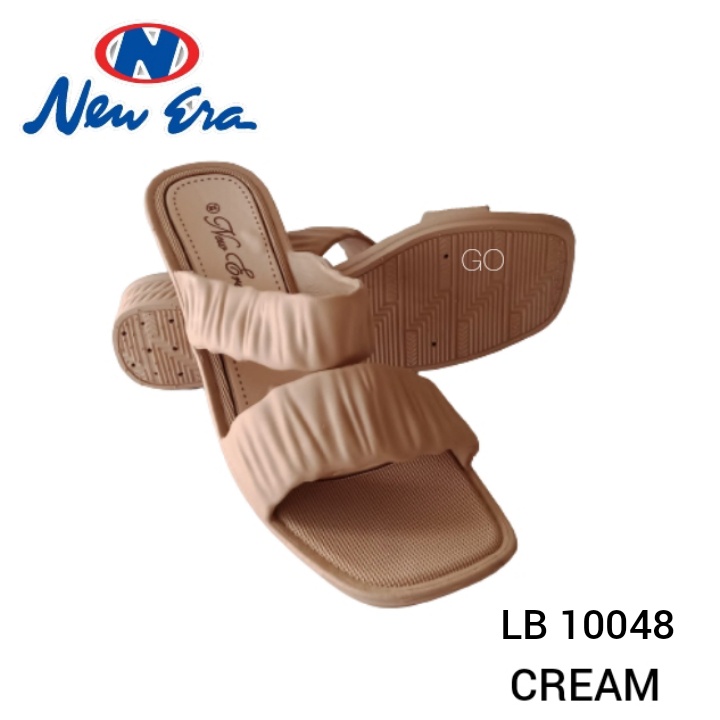 BB NEW ERA LB 10048 Sandal Wanita Kerut Dua Sandal Slop Wanita Karet Sandal Wanita Casual Ban Dua Kekinian