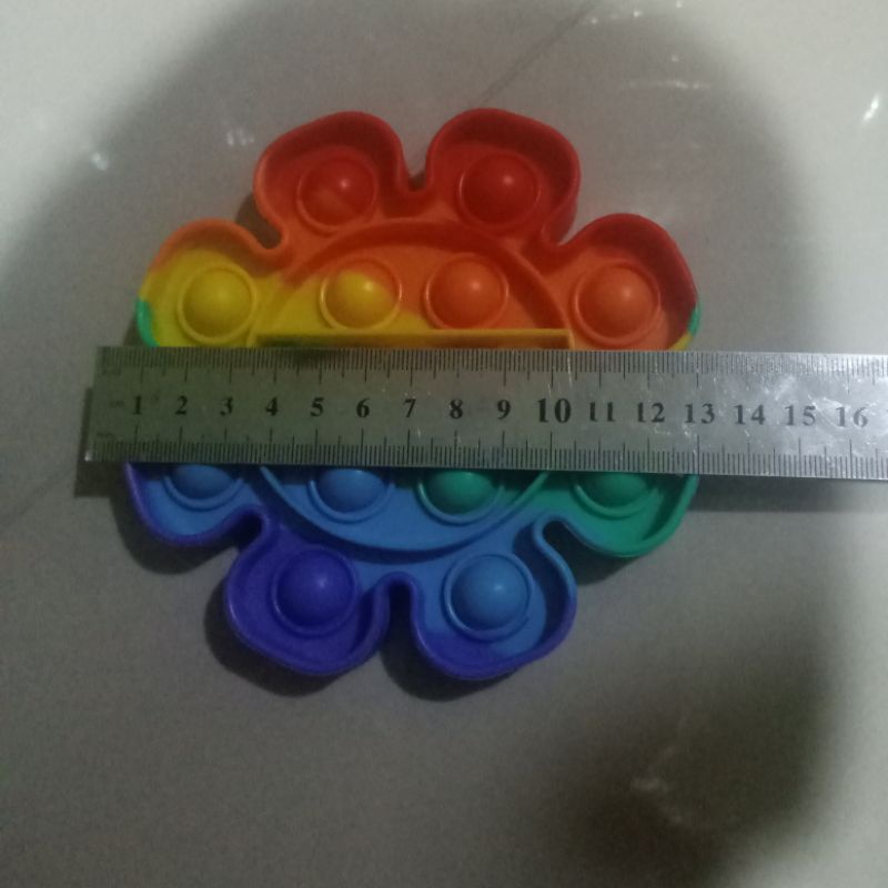 New fidget push Pop Its Round Toy Push bubble stress kids pop it murah popit mainan anak rainbow-Bunga Rainbow