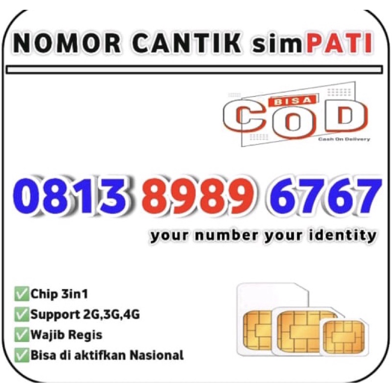 Nomor cantik simpati No cantik Simpati Kartu perdana cantik simpati Nomer Cantik simpati
