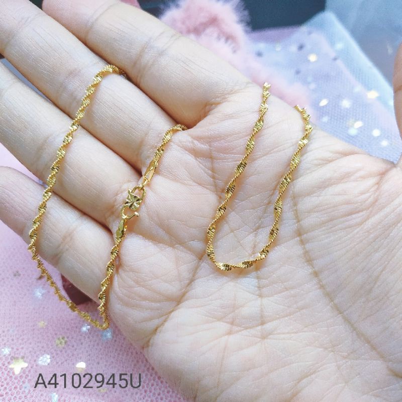 Kalung Titanium  Rantai Bursalino  Lapis Emas 18K JewelryA4102945U