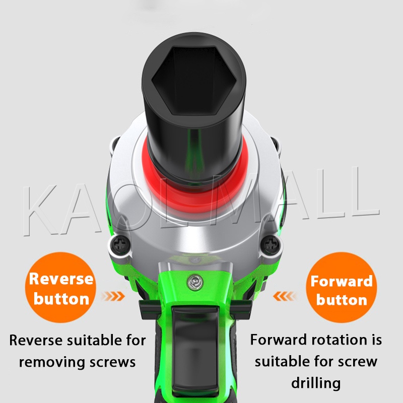 Reaim Impact Wrench 520 N.m 1/2 Inch Torsi Kunci Listrik Tanpa Kabel Kunci Mesin Impact Wrench Baterai Charger Pembuka Baut Buka