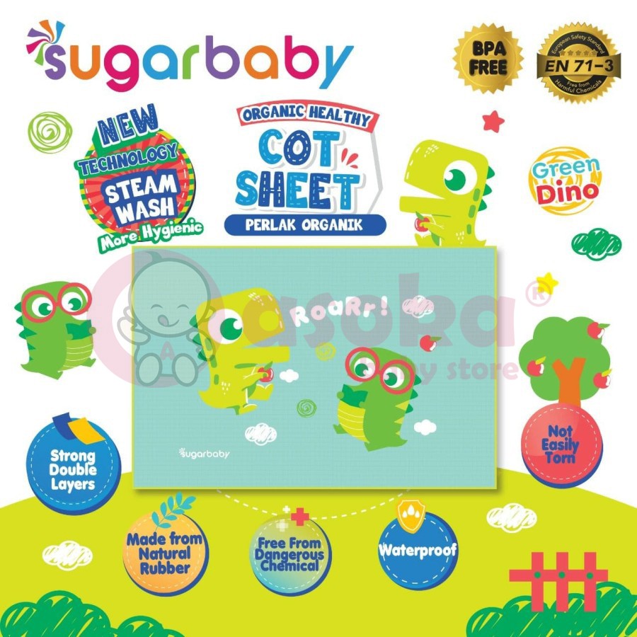 Sugar Baby Perlak Organic Healthy Cot Sheet Motif ASOKA