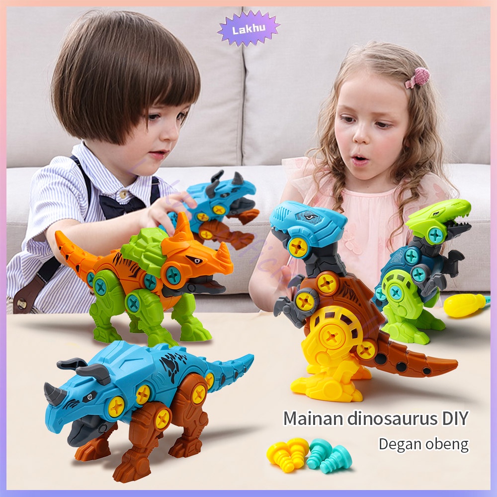 JCHO mainan edukasi anak diy/mainan bongkar pasang dinosaurus bongkar pasang