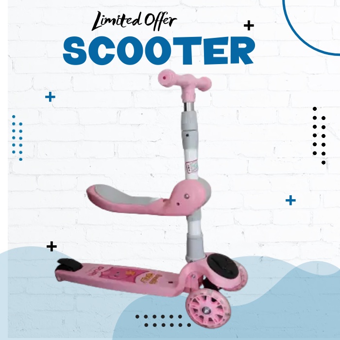 Skuter scooter MUSIK Lampu Bangku  VBIRD Anak Roda 3