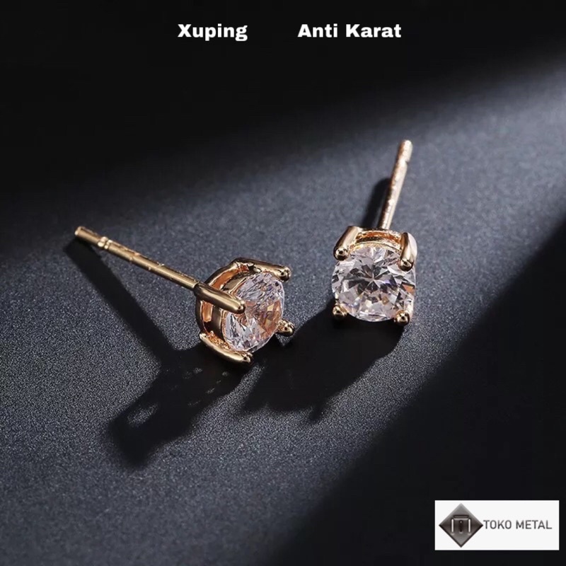 XUPING ANTING TUSUK MATA 1 KOTAK ROSEGOLD ANTI KARAT WANITA [TOKO METAL]