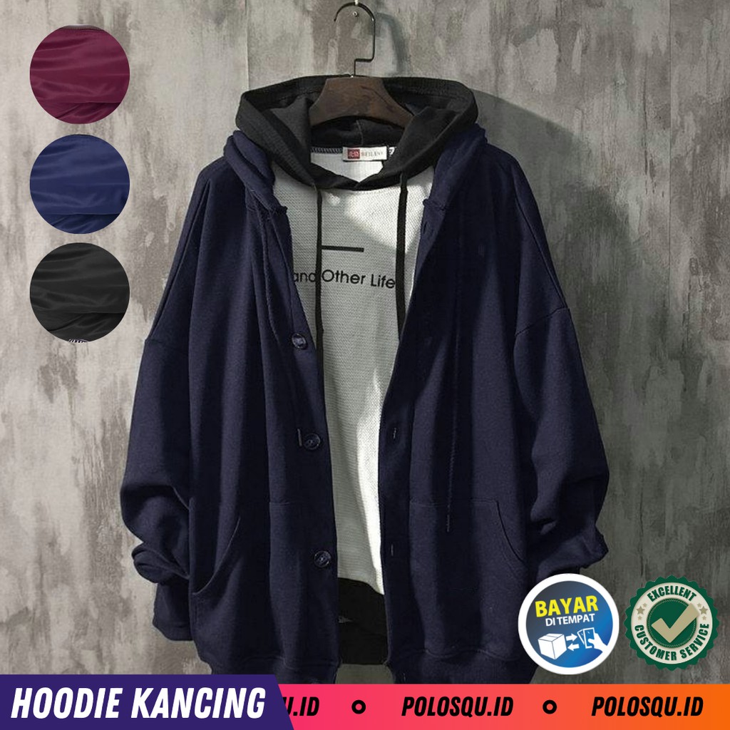 (BISA COD) Jaket Polos Sweater Hoodie Polos PRIA WANITA jumpper Hoodie polos Kualitas Distro polosqu