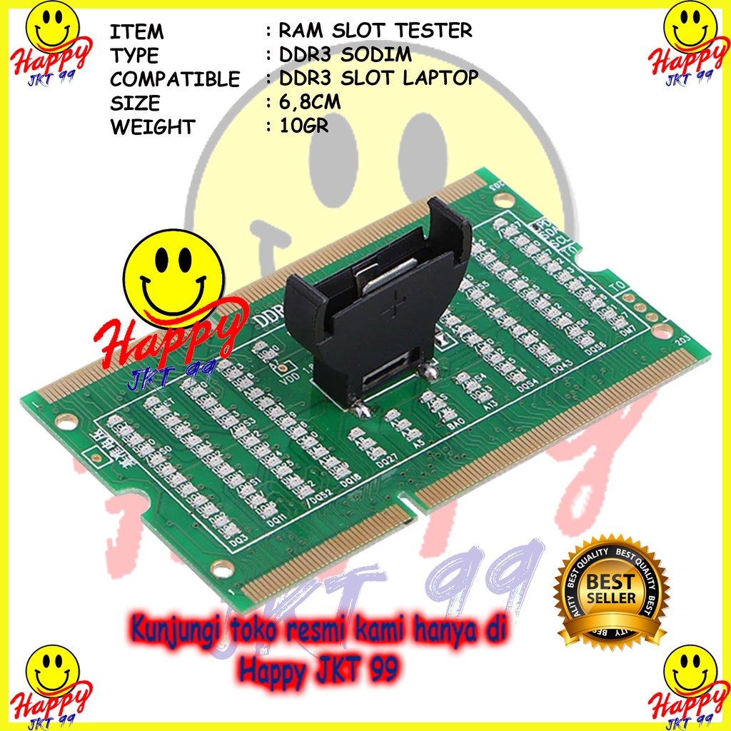 [ HAPPY JKT 99 ] DUMMY LOAD SODIM DDR3 DDR 3 LAPTOP RAM SLOT TESTER ORIGINAL