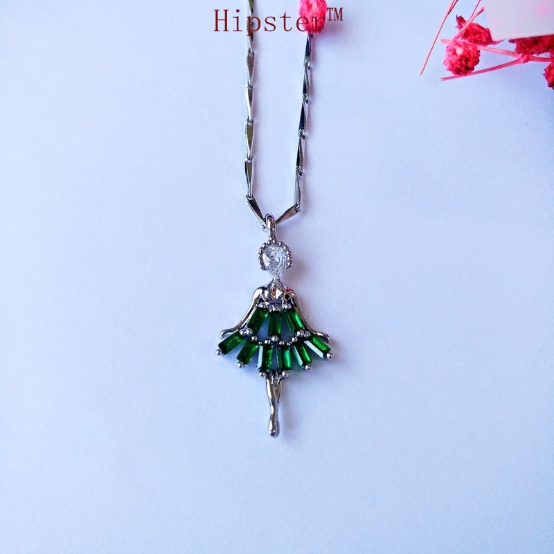 Refined Personalized Ballet Fashion Colorful Gemstone Pendant Elegant Necklace