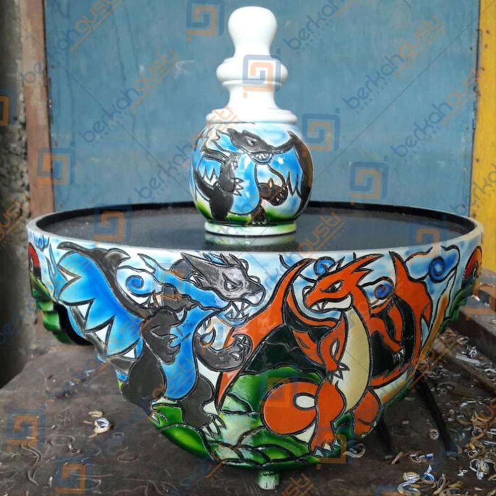 Tebok Lovebird Ukir Cukit Motif Naga 2 - Sangkar Burung Love Bird