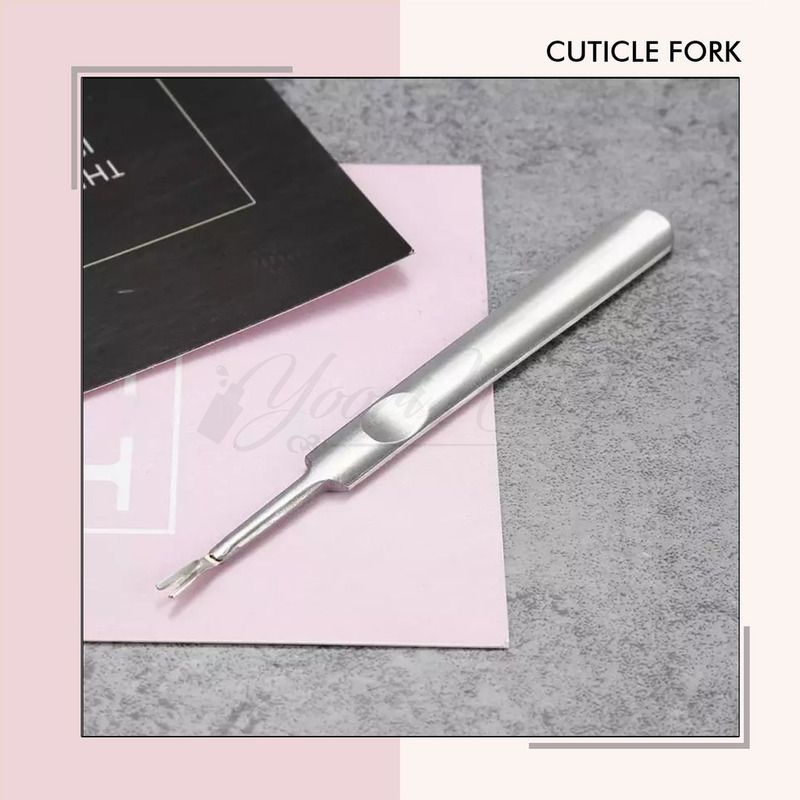 Cuticle fork nail art pemotong pendorong kutikula manicure lidah ular pedicure stainless steel