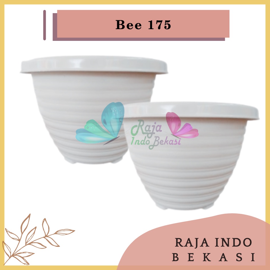 Pot Bunga P-Bee 175 Taiwan Plastik 17cm Putih / Pot Tanaman / Pot Plastik / Pot Kaktus