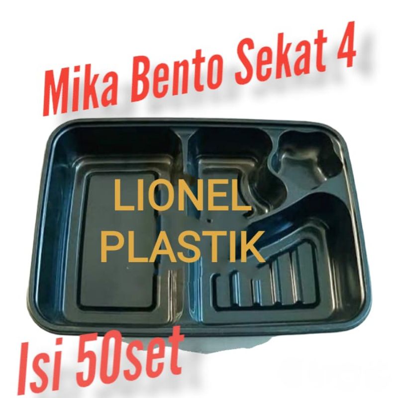 Mika Tray Bento Bintang Sekat 4 + Tutup Isi 50 Set Murah