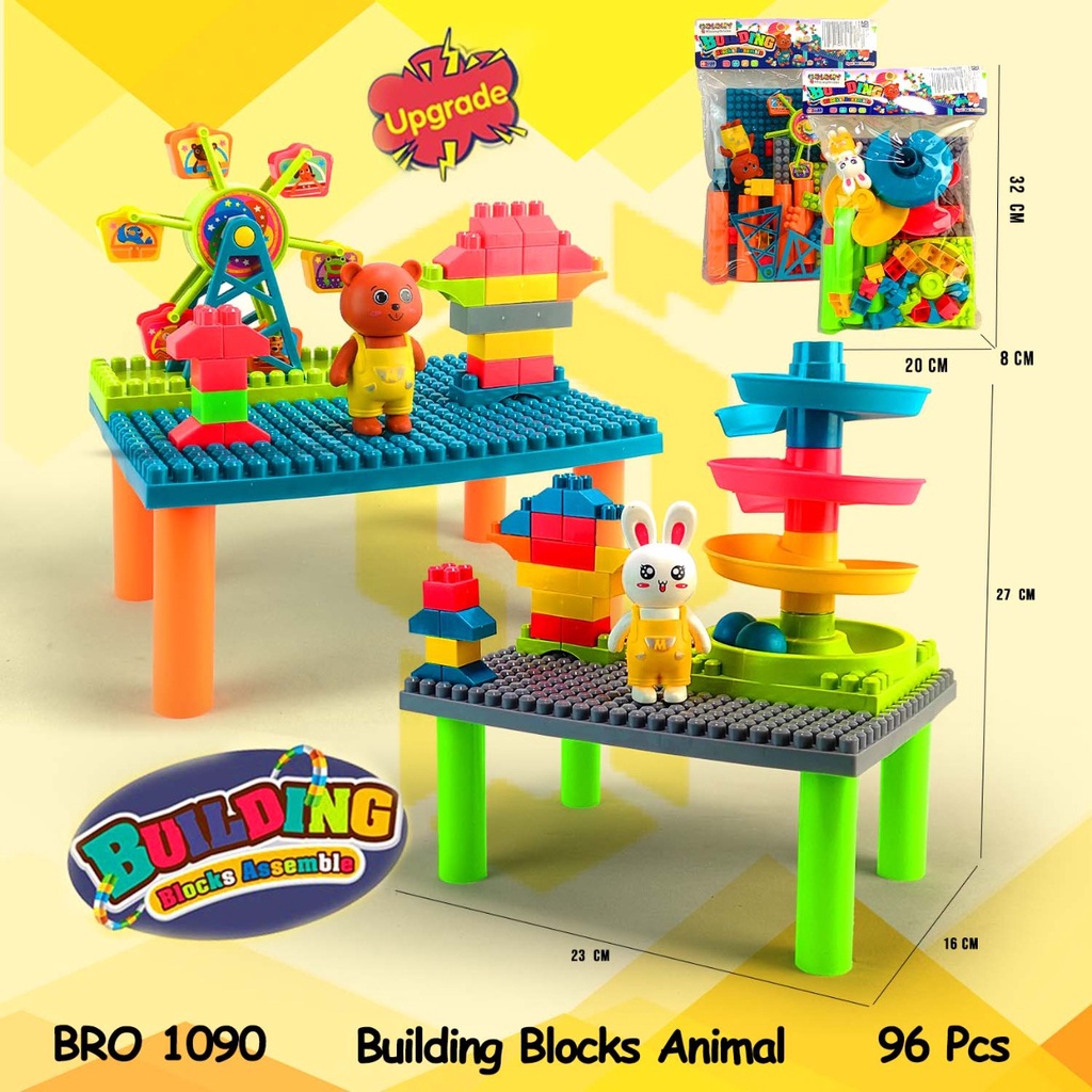 Meja Belajar Multifungsi Lego Balok Bricks Building Block Animal