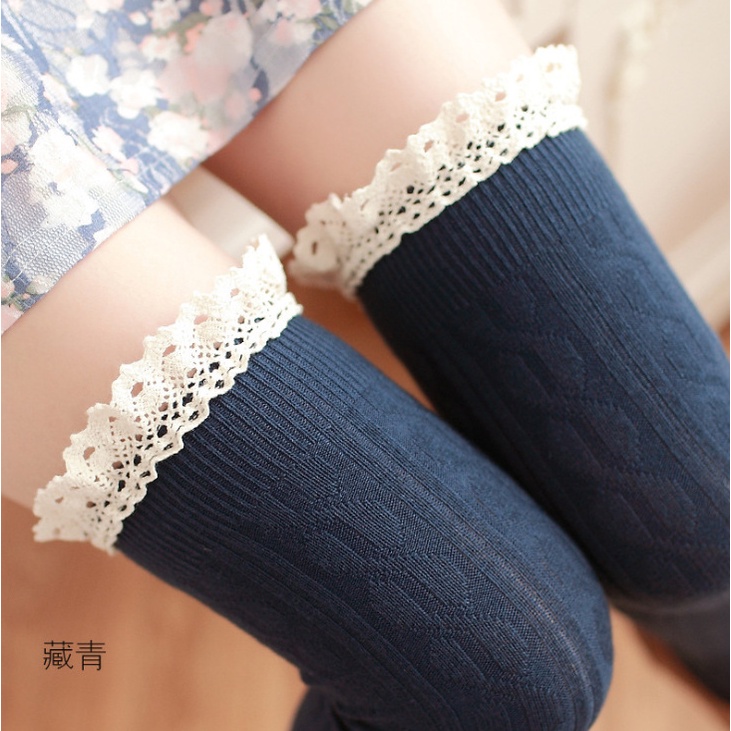 KT-05 overknee rajut lace kaos kaki sepaha winter musim dingin renda