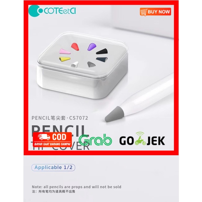 

(BISA COD) COTEetCI CS7072 Apple pencil nib tip cover pencil 1 / 2 ORIGINAL
