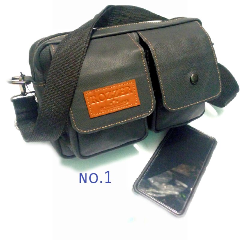 tas pinggang kulit asli plus selempang rozzer