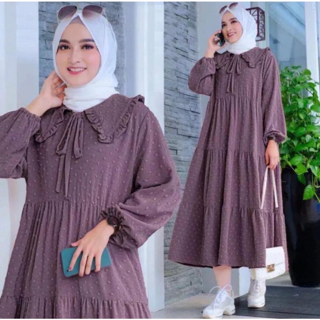 URAGIRI MIDI DRESS MIDI DRESS BAHAN CRINGKEL URAGIRI LD 110-120 MIDI DRESS TERBARU 2022