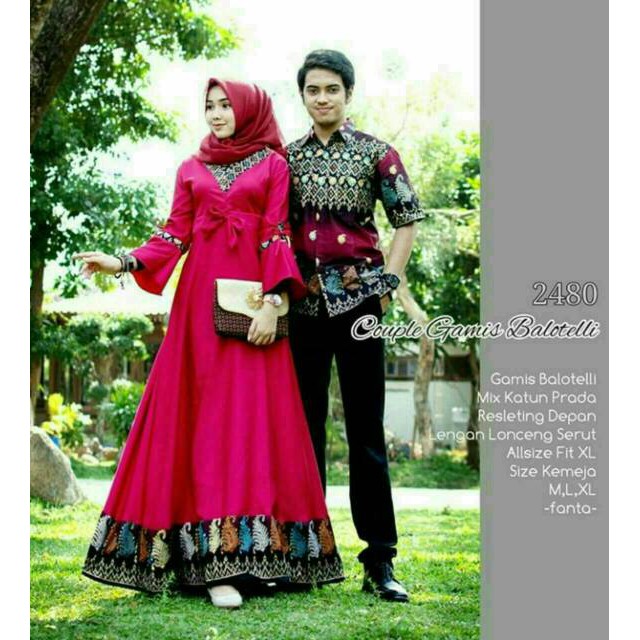 Couple Batik Gamis Balotelli Azzahra
