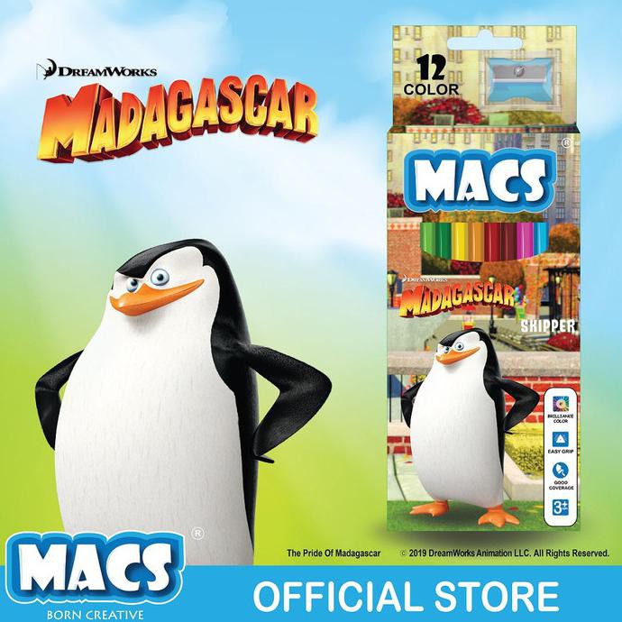 

Pensil Warna Macs Madagascar 12 color pencils the penguins - Skipper