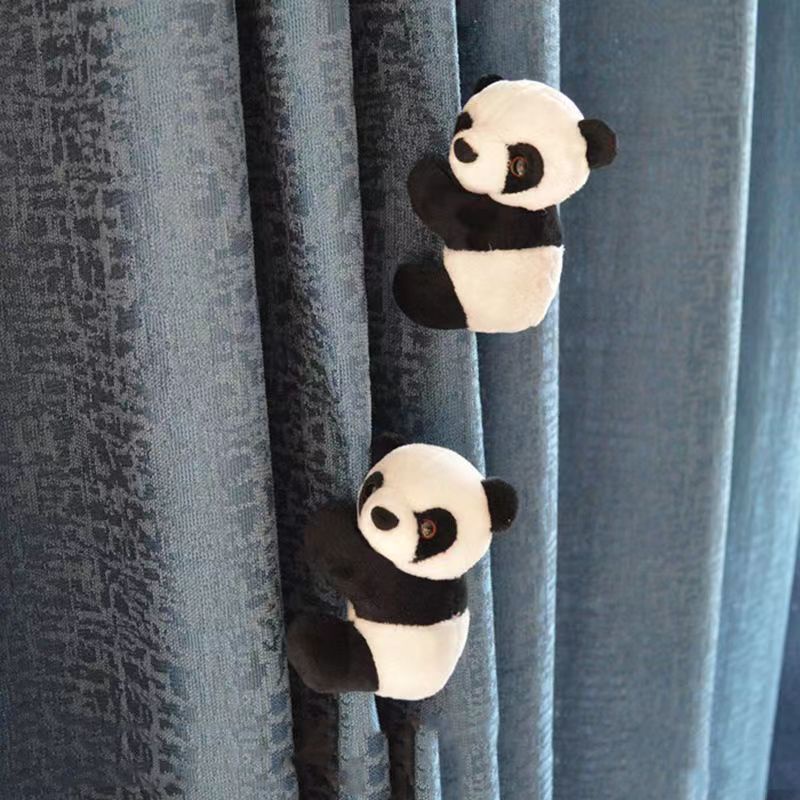 Boneka Plush Panda Clip Black White Hugging Panda Curtain Clip Bookmark Notes Small Stuffed Animal Doll Souvenir Toys