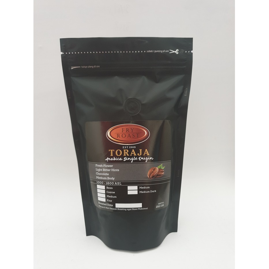 

KOPI ARABIKA TORAJA (BIJI/BUBUK) 250 GRAM