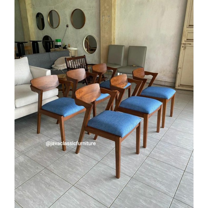 DINNING CHAIR KURSI MAKAN CAFE JOK RESTO TERAS RETRO MINIMALIS MURAH BAHAN KAYU JATI NATURAL FURNITURE JEPARA-2