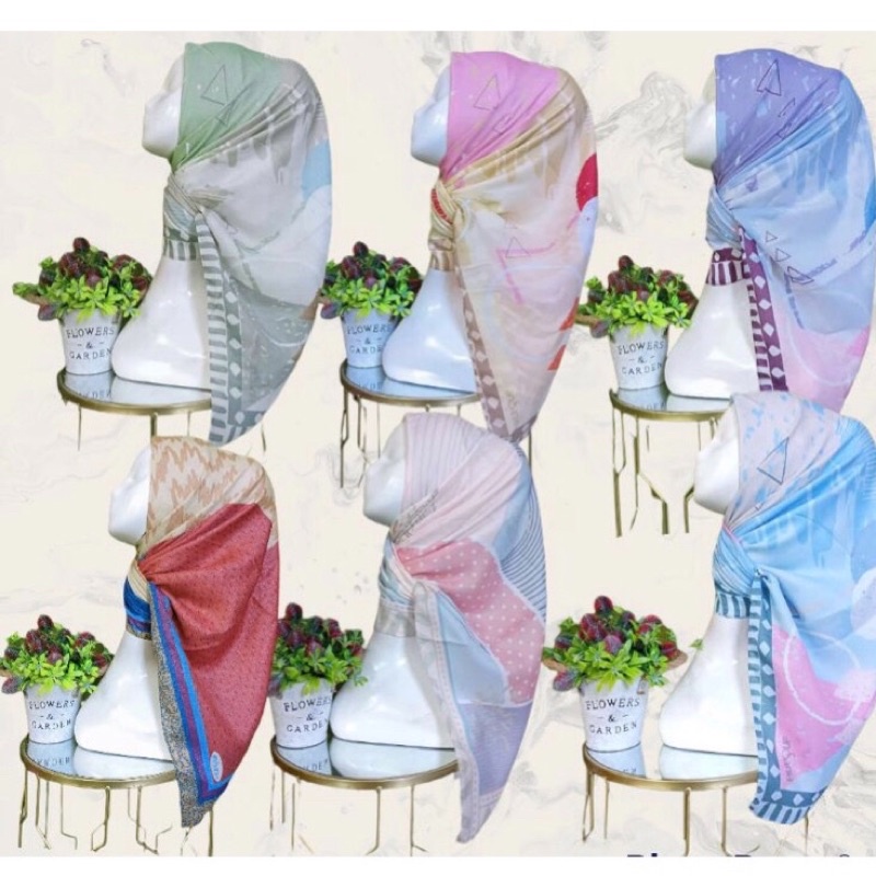 [BISA COD] HIJAB SEGI EMPAT ANSANIA MOTIF PREMIUM