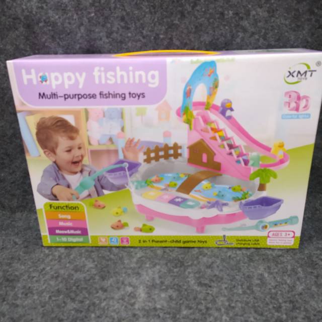 Trystan. Mainan anak pancingan happy fishing 2 in 1.