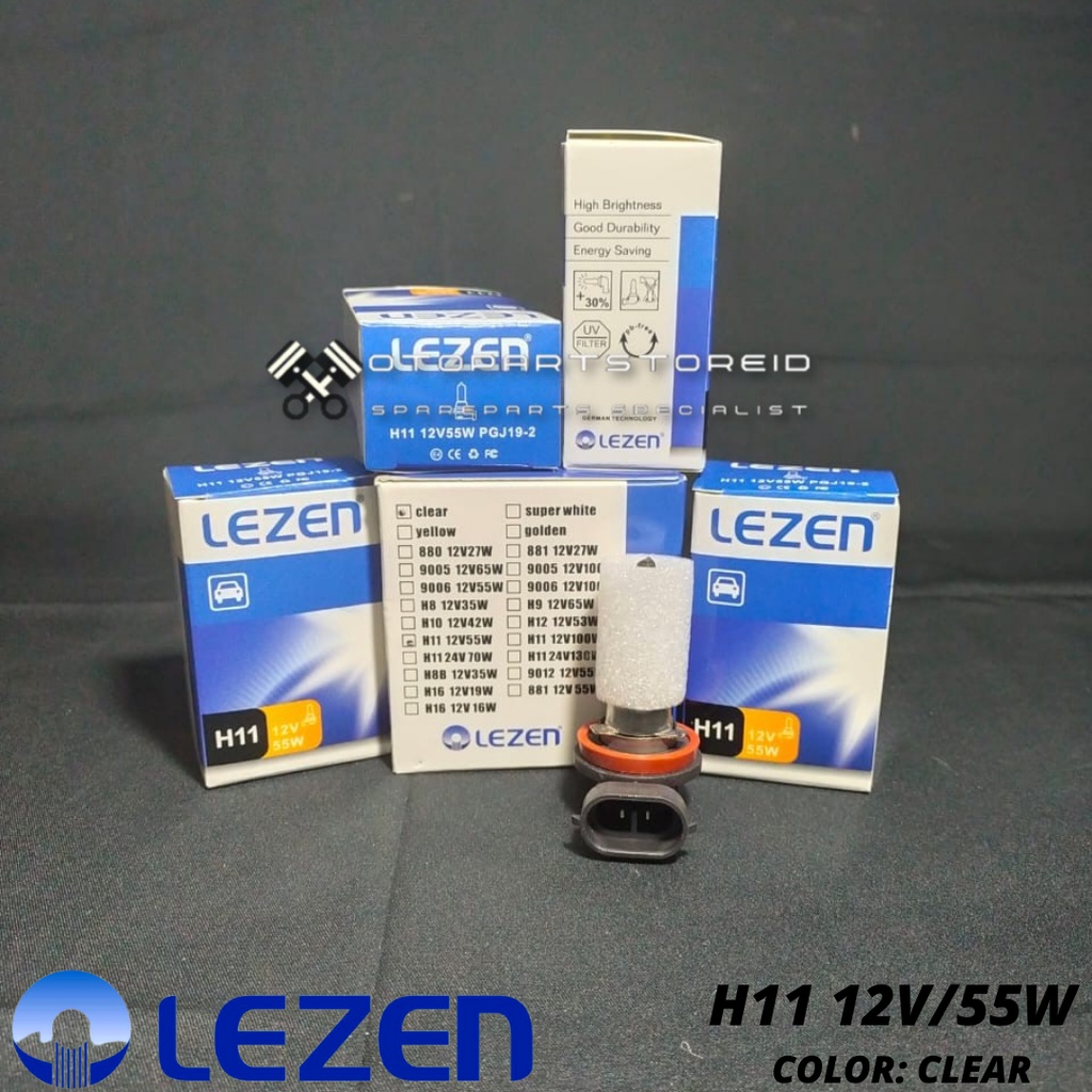 BOHLAM LAMPU HALOGEN H11 12V55W PUTIH LEZEN