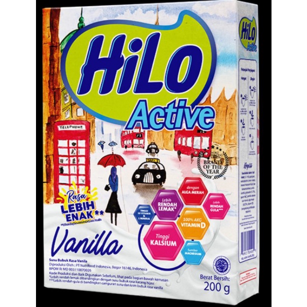 

Hilo Active Vanilla 200gr/Chocolate 250gr Exp tahun 2025