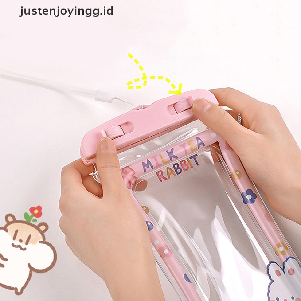 / / Justenjoyingg.id / Tas Pouch Transparan Anti Air Motif Kartun Lucu Holder Handphone