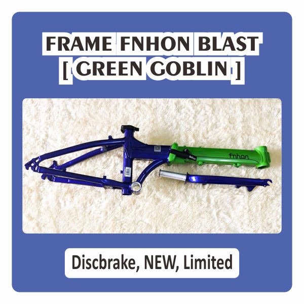 Frame Fnhon Blast Green Goblin Discbrake 20 inch Hijau Biru Aluminium Folding Bike Seli Sepeda Lipat