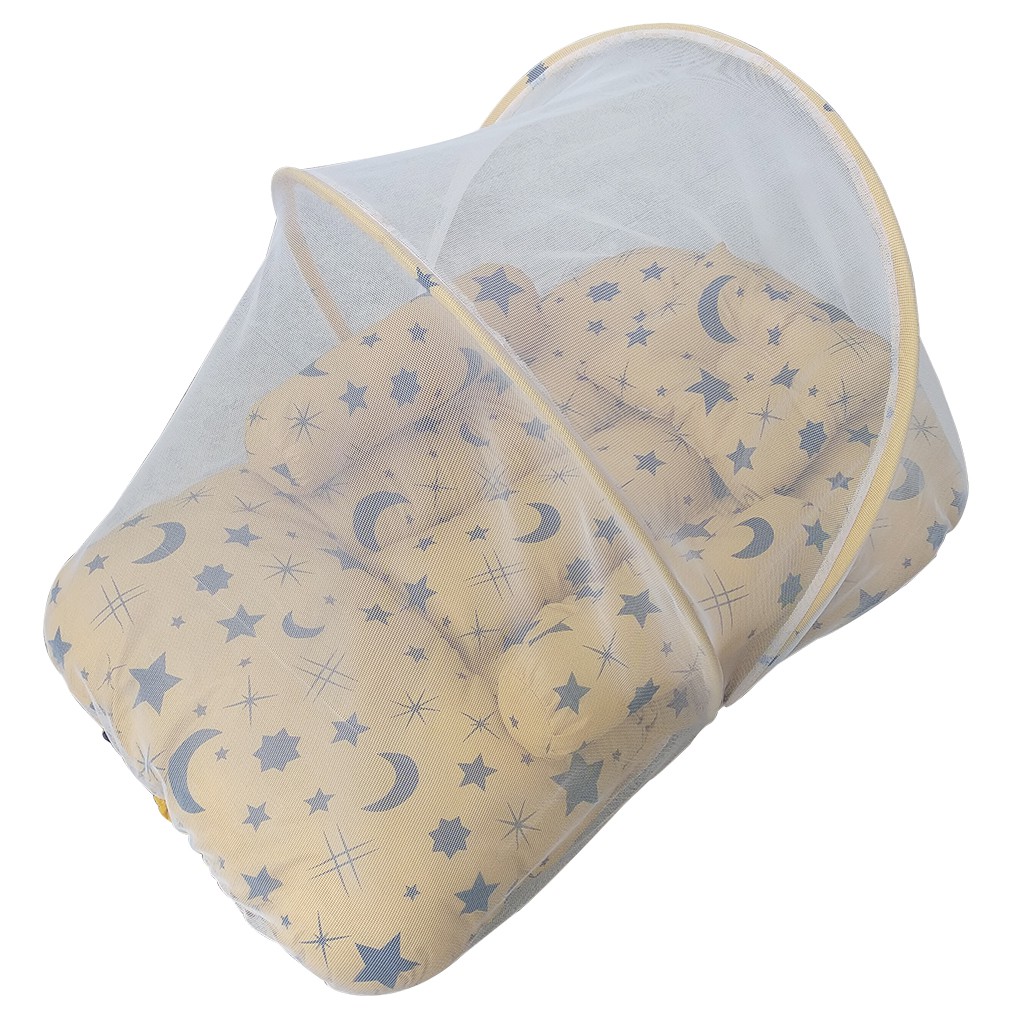 Kasur Bayi Berkelambu Motif Stary Night Kuning Set Bantal &amp; Guling HARGA GROSIR