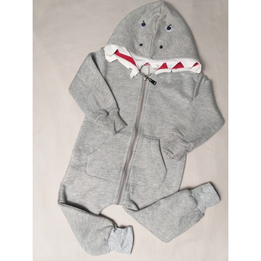 Sweater hoodie anak dinosaurus / jumpsuit dinosaurus