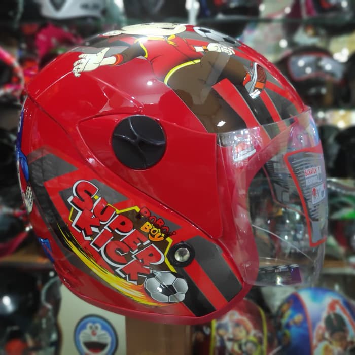 HELM ANAK SHEL BOBOIBOY MERAH (PREMIUM QUALITY) SETARA HELM GM