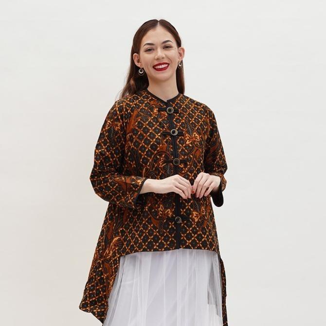 NONA RARA - Bella Sogan T0697,Baju atasan kerja blouse batik wanita