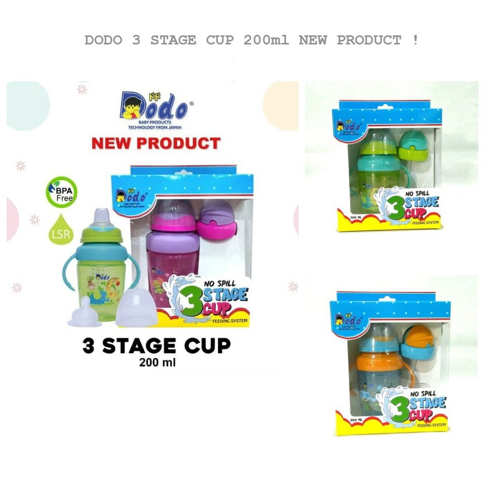 Botol Susu Anak 3 Tahap 270ml / 3 Stage Cup Botol Bayi Susu Set Botol Susu Isi 3pcs BPA Free